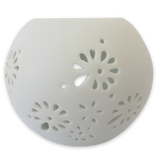 Weißer Keramik-Ölbrenner – Blumenmotiv (VI)