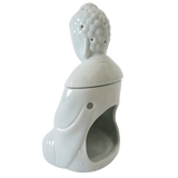 Meditations-Buddha Duftölbrenner Luxus weiß