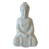 Meditations-Buddha Duftölbrenner Luxus weiß
