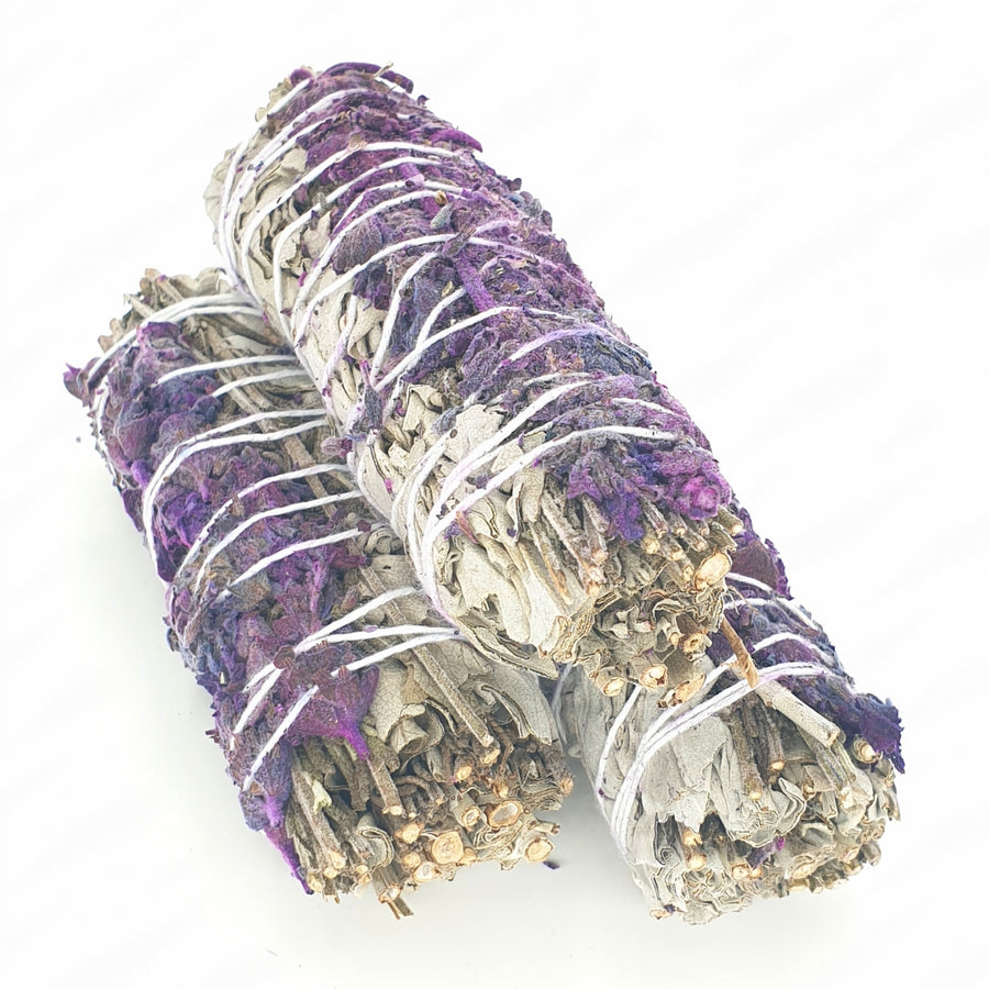 Räucherstäbchen aus weißem Salbei und violettem Lavendel, 12 cm (3 x 35–40 g)