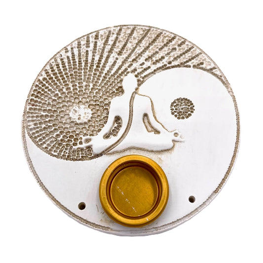 Weißer Yin Yang Meditation-Räucherhalter für Stäbchen &amp; Kegel Set (6 stück)