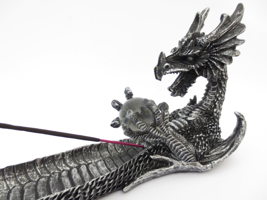 Silber Drachen Räucherstäbchenhalter