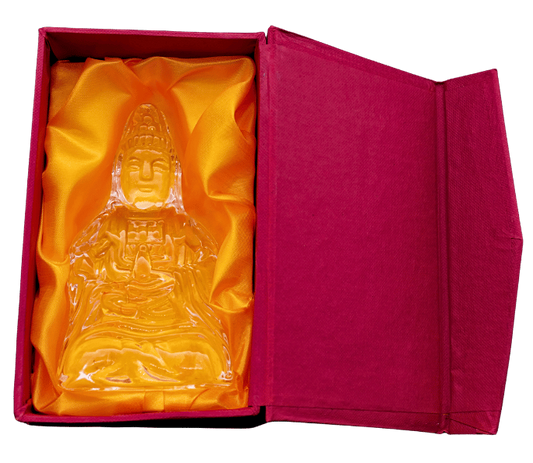 Sitzende Kwan-Yin-Statue aus Kristallglas – 13,4 cm