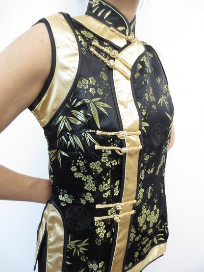 schwarz mit Gold Damen Tops