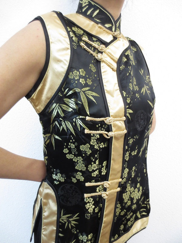 schwarz mit Gold Damen Tops