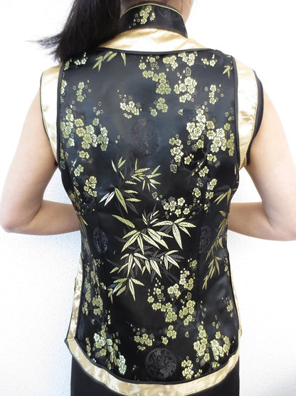 schwarz mit Gold Damen Tops