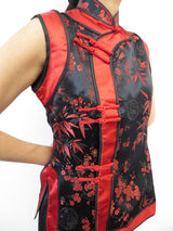 zwart met rode bloemen - 34
