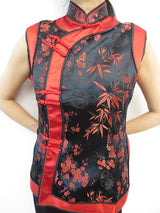 zwart met rode bloemen - 34