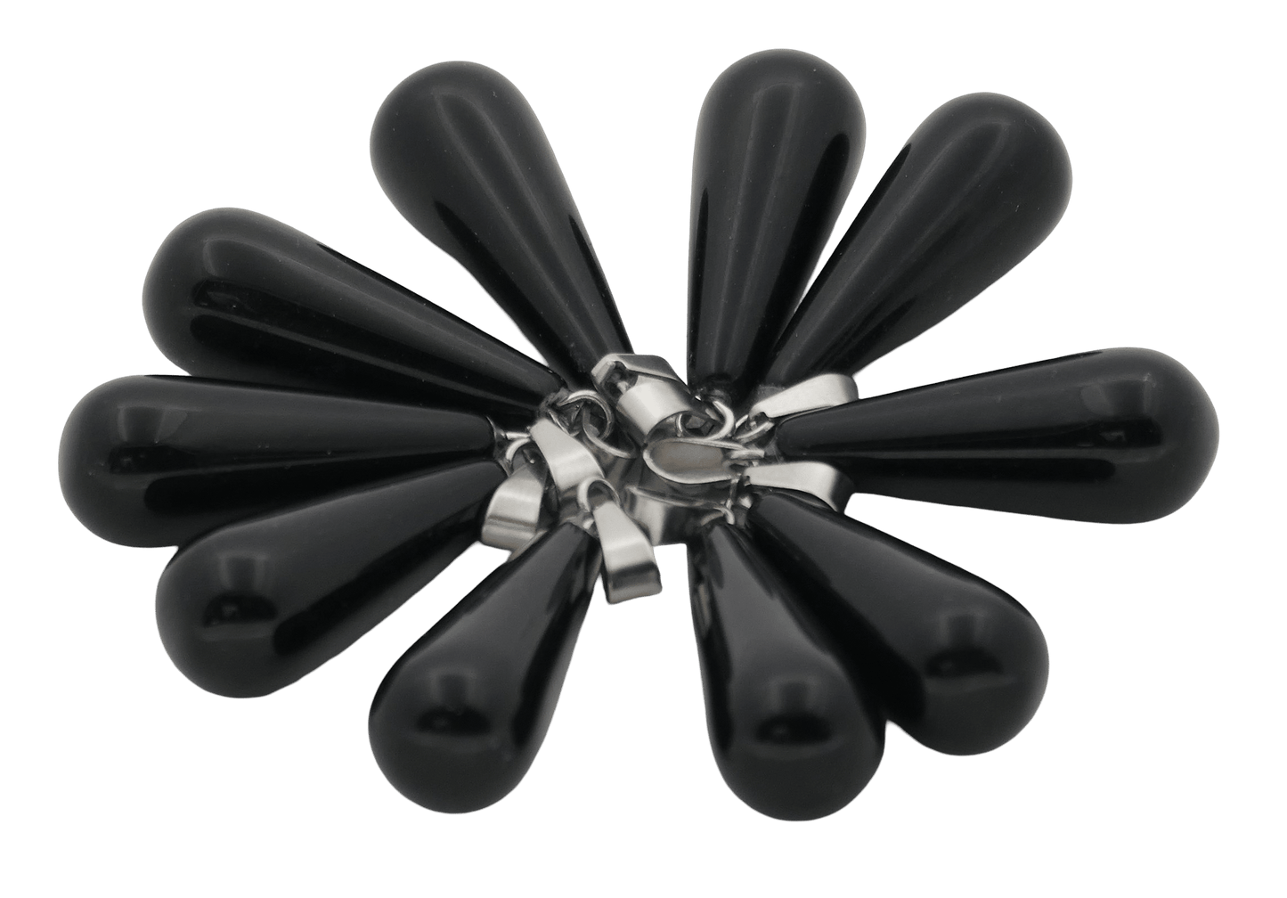 Schwarzer Onyx Druppelhanger (10 Stück)